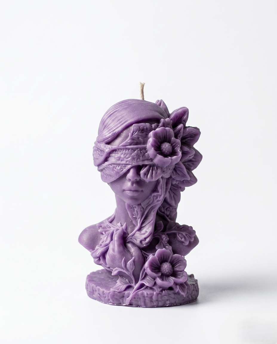 LETHE — UNRAI. Sculptural handcrafted candle. ISHTAR fragrance. Orchid Lila.